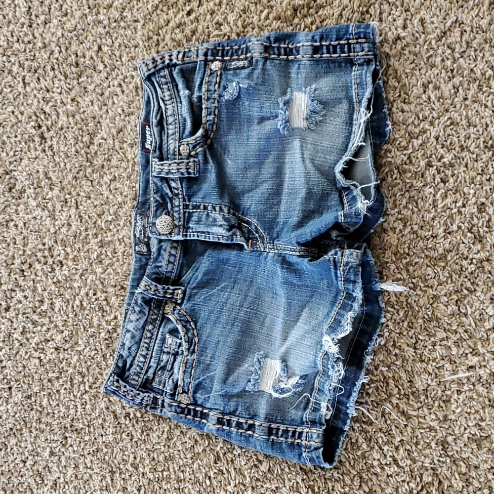 Silver Jean Shorts